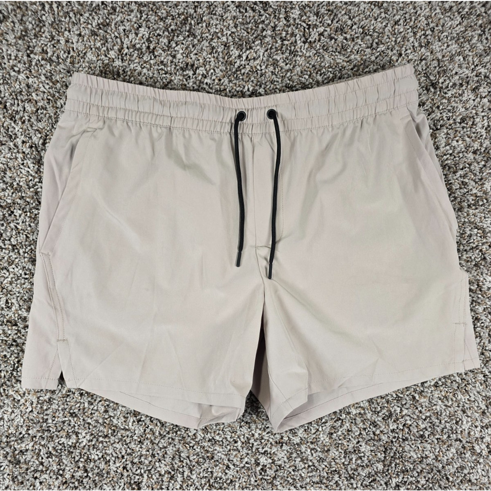 Alive Men’s Sz L Quick Dry Athletic Shorts Tan Pockets Training Running